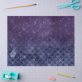 星の夜はかりで測の切り離し下の紫色の魚 薄葉紙 (クラフト)