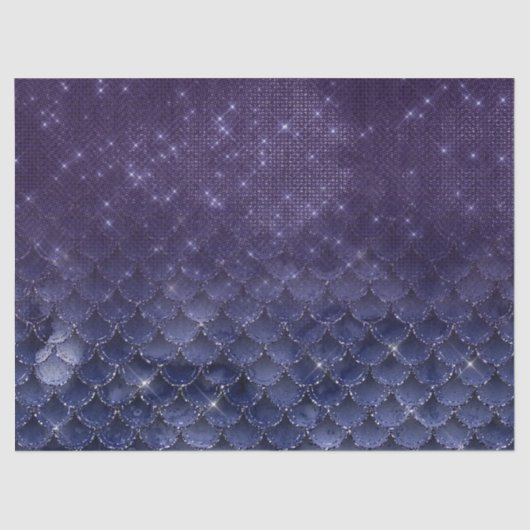 星の夜はかりで測の切り離し下の紫色の魚 薄葉紙 (正面)