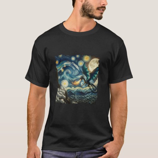 星の夜日本のの美学ドラゴン東京 Tシャツ (正面)