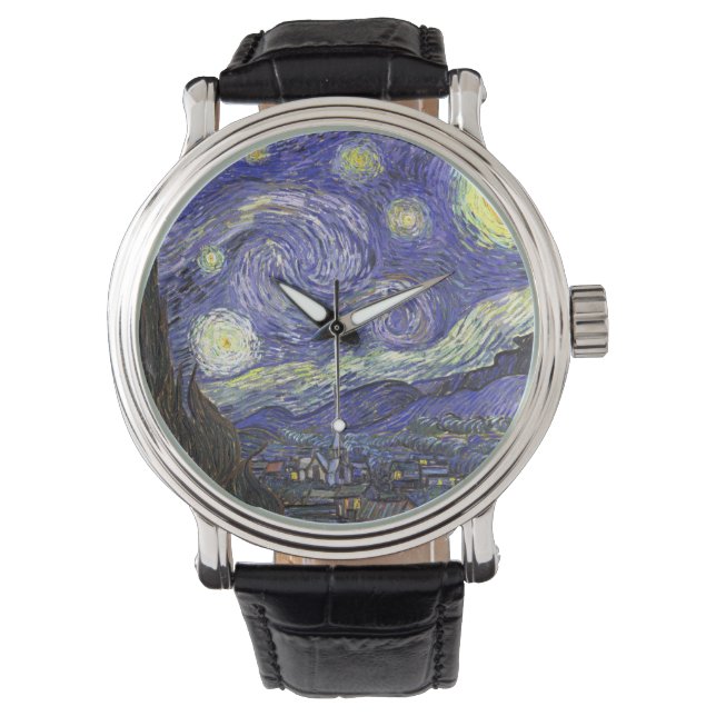 『星の夜』(ほしのよる、英: The Starry Night) ヴィンセント・ファン・ゴッホ作 腕時計 (正面)