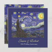 星の夜 ウェディングアニバーサリーセレブレーション 招待状 (正面/裏面)