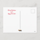 星の夜,花火ロケットに乗るサンタ シーズンポストカード (裏面)