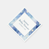 星の夢のような赤ちゃんシャワー青い招待 スタンダードカクテルナプキン (角)