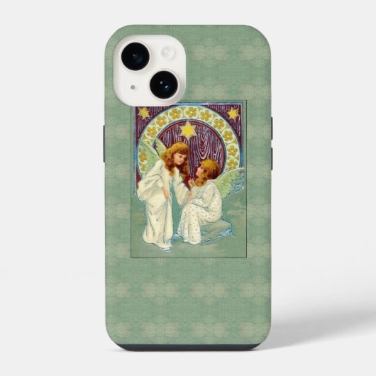 星の天使と花 iPhoneケース (裏面)