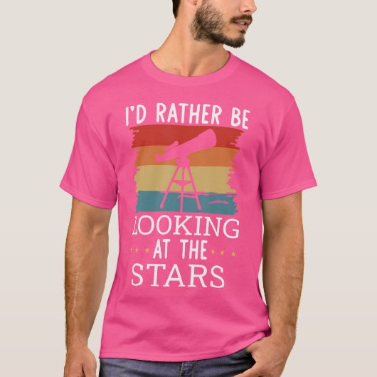 星の天文学を見たいおもしろい Tシャツ (正面)
