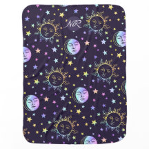星の太陽と月にかわいい天の追加モノグラム