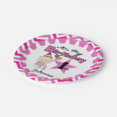 星の女の赤ちゃんの第1誕生日の紙皿 ペーパープレート (アングル)