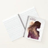 星の女性パープル&ブラウン大きなハードカバー ノートブック (内部)