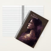 星の女性パープル&ブラウン小さなハードカバー ノートブック (内側)