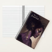 星の女性パープル&ブラウン小さなハードカバー ノートブック (内側)