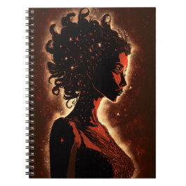 星の女性レッド&ブラウン小さなノート ノートブック