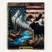 星の威厳のある下で川のそばを歩く ノートブック (正面)