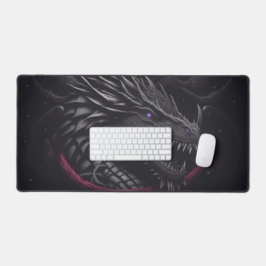 星の威厳：ゴシック風の宇宙龍デスクマット デスクマット (キーボード&マウス)