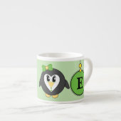 星の子の持つキュートなペンギン緑の黄色 エスプレッソカップ (正面右)