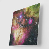 星の子供部屋、人形の南部の星座 スクエア壁時計 (傾斜)