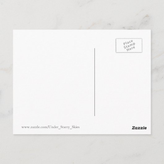 星の宇宙猫と三日月のパターン ポストカード (裏面)