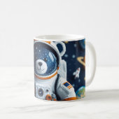 星の宇宙飛行士テディベア コーヒーマグカップ (正面右)