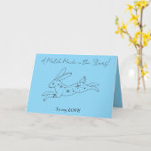 星の導くウサギの恋人たち バレンタインデー カード (黄色い花)