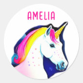 星の少女の名前と魔法のユニコーン ラウンドシール (正面)
