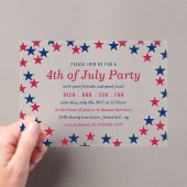 星の尖形紙吹雪7月パーティー4日 アクリル招待状 (インサイチュ (ポータブル))