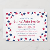 星の尖形紙吹雪7月パーティー4日 招待状 (正面)