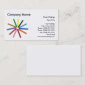 星の形で整理されるカラフルなワックスクレヨン 名刺 (正面/裏面)