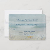 星の形の結婚式の招待状（海の飾り付き) 出欠カード (正面)