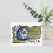 星の形をした茶葉の花は幸運を予知 ポストカード (スタンド正面)