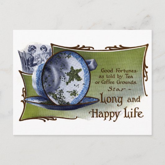 星の形をした茶葉の花は幸運を予知 ポストカード (正面)