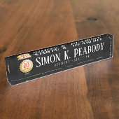 星の従業員20年記念日のネームプレート デスクネームプレート (側面)