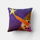 星の抽象芸術のクリスマスの芸術の雪だるま クッション (裏面)