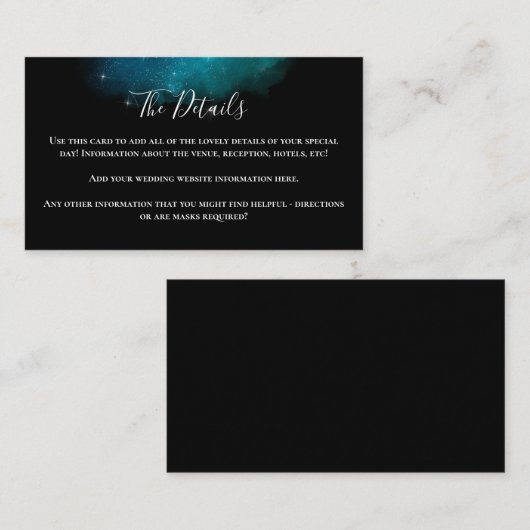 星の整列した結婚詳細のエンクロージャカード エンクロージャーカード (正面/裏面)