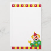 星の文房具を持つサーカスのピエロ 便箋 (正面/裏面)
