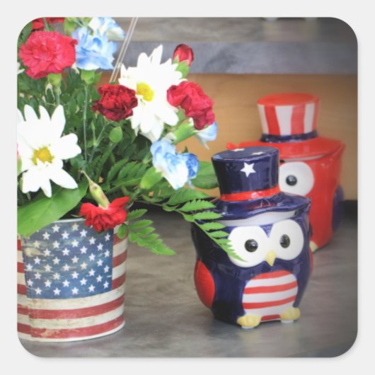 星の斜線 スクエアシール (正面)