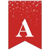 星の明けましておめでとうの赤く白いお祝い バンティングフラッグ (第3の旗)