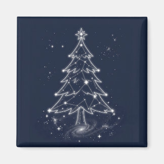 星の星座のラインで形成されたクリスマスツリー マグネット