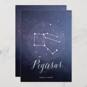 星の星座の天球表の番号ペガサス 招待状 (正面/裏面)