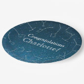 星の星座の宇宙のベビーシャワー ペーパープレート (アングル)