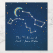 星の星座を見つめる大きな北斗星ワインラベル ワインラベル (シングルラベル)