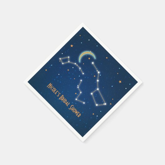 星の星座を見つめる大きな北斗星 スタンダードカクテルナプキン (角)