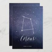 星の星座テーブル番号コルバス 招待状 (正面/裏面)