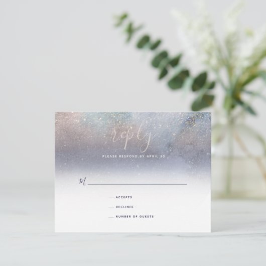 星の星明かりの夜結婚式で書かれる 出欠カード (スタンド正面)