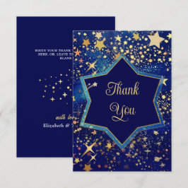 星の星空結婚の青 サンキューカード