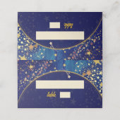 星の星空結婚の青 プレイスカード (外部開封)