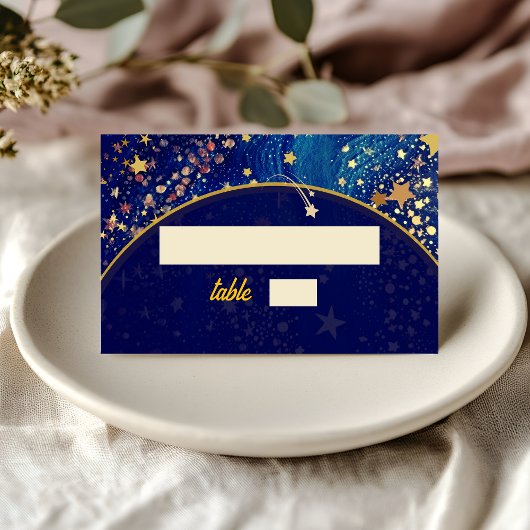 星の星空結婚の青 プレイスカード