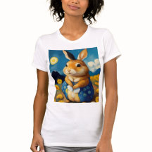 星の春うさぎTシャツ