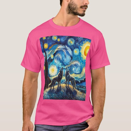 星の月で狼が吠える Tシャツ (正面)