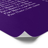 星の月の天空結婚紫の座席表 ポスター (角)