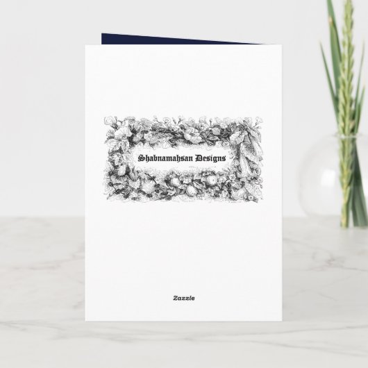 星の月の輝きのEidのエレガントで青く白い挨拶 カード (裏面)