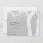 星の木のバーのバルミツワーの招待状の応答カード 出欠カード (正面)